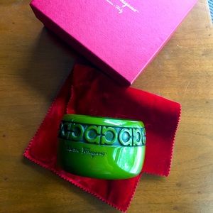 Salvatore Ferragamo Thick Forest Green Bracelet